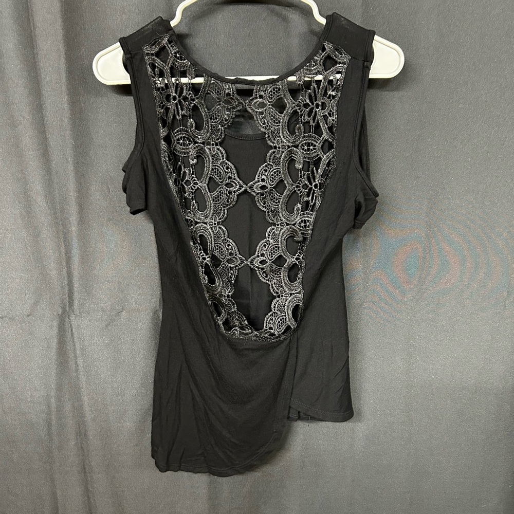 VENUS Black Lace Detail Women's Blouse